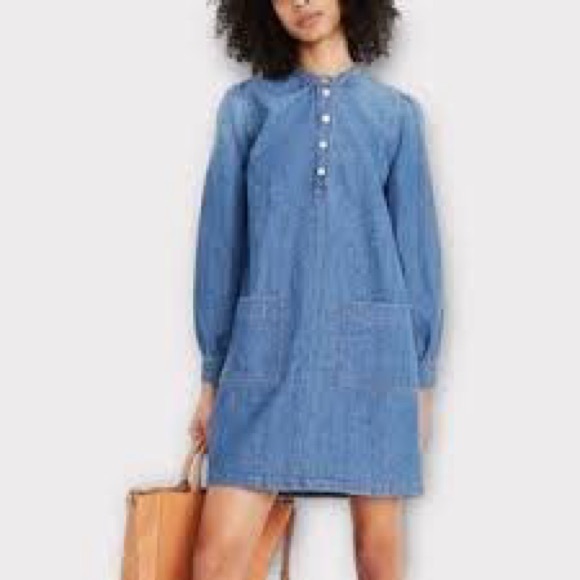 Madewell Dresses & Skirts - Madewell Denim Puff Sleeve Shirt Dress Long Sleeve Size M Medium $98